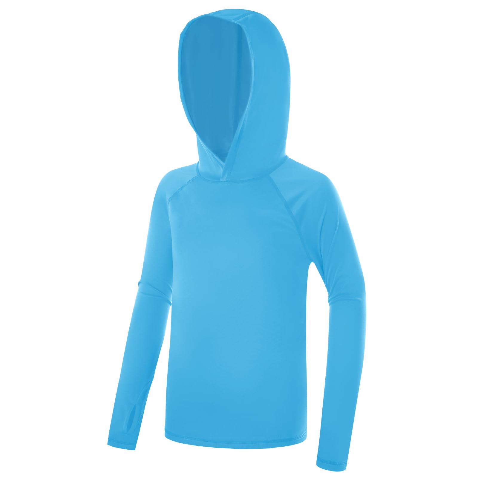 Poekuao Boys Rash Guard Hoodie UPF 50+ Sun Protection Long Sleeve Swim Shirt Quick Dry Kids SPF Fishing Water Beach Shirts