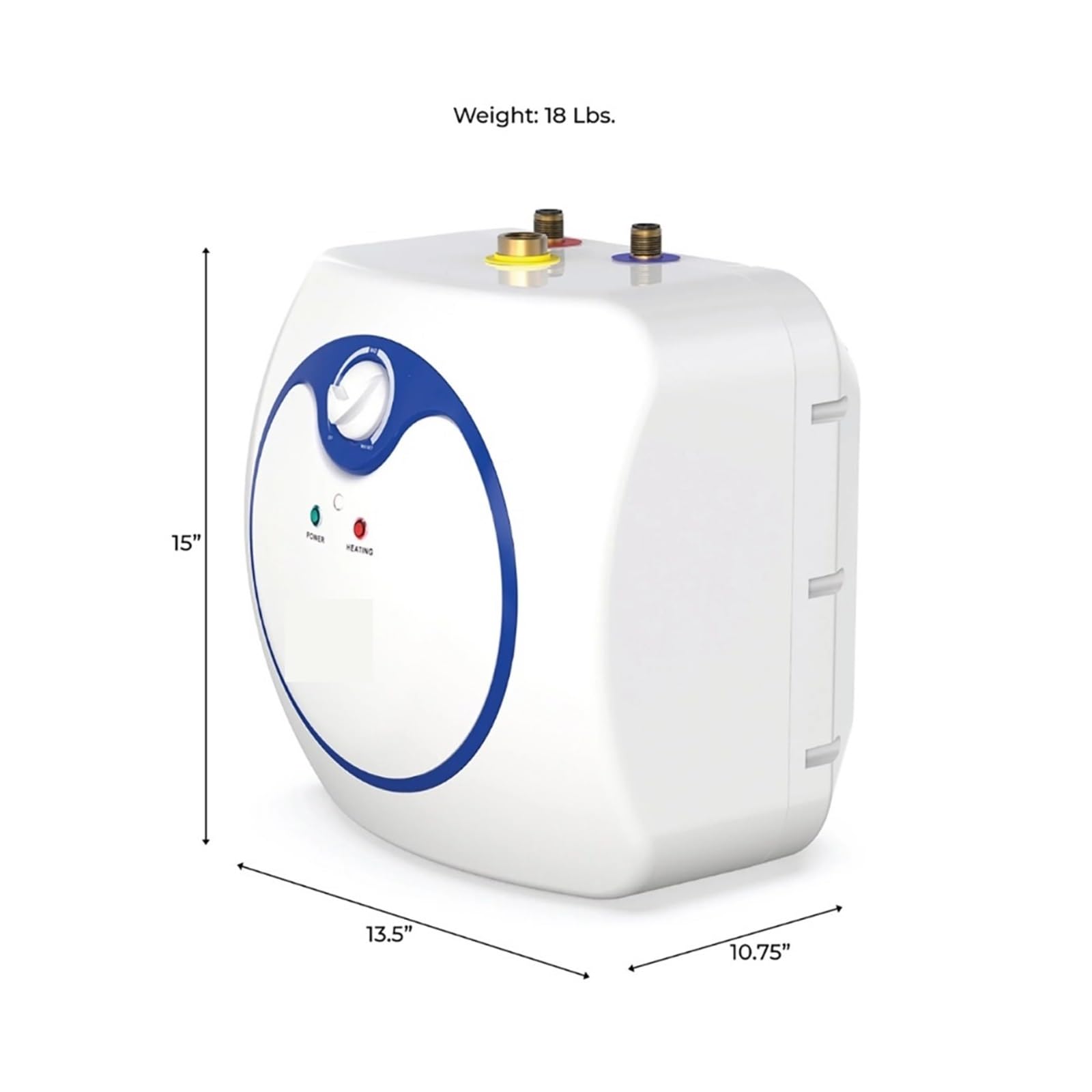 Termo Electrico, Mini Calentador De Agua Eléctrico 2.5, De Diseño Compacto Y Liviano, Se Puede Montar En La Pared O Colocar De Forma Independiente,Para cocina, baño, lavado.