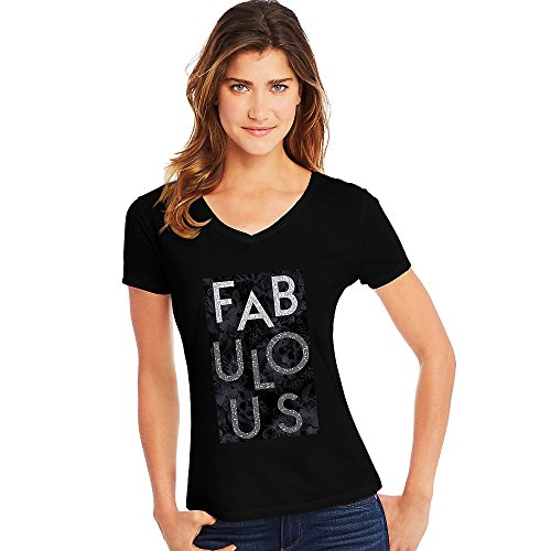 Hanes Women's Fabulous Short Sleeve V-Neck Tee Shirt