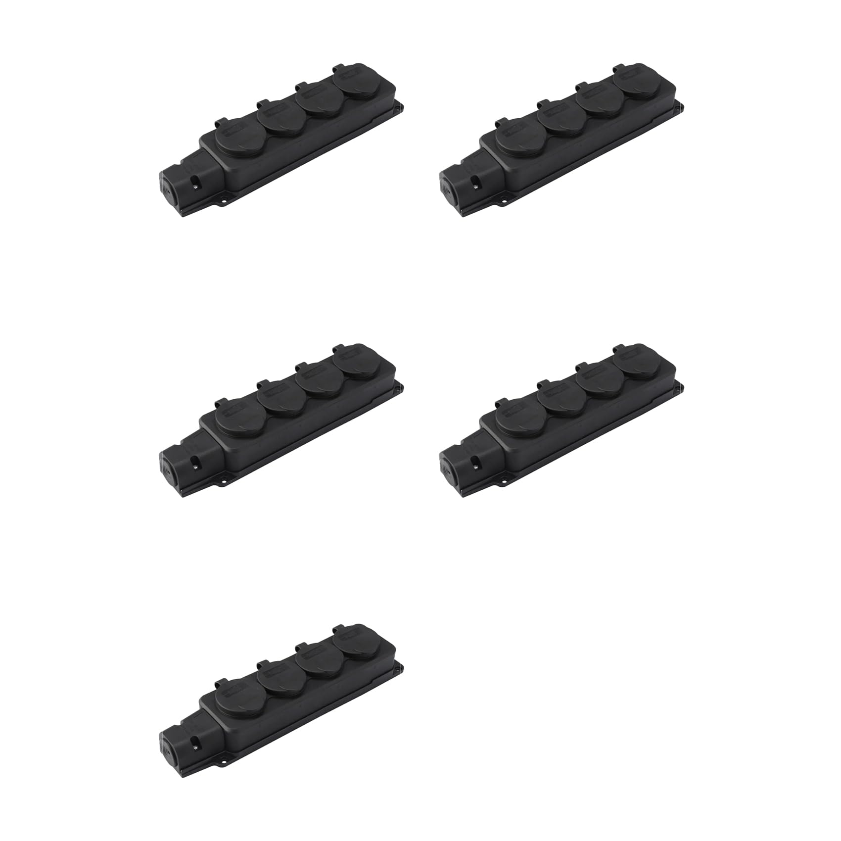 Jnchdghwa 5X European Standard German Plug Plate with Cover Ip54 Waterproof Socket Plug Plate 4 Position Rubber Plug Plate