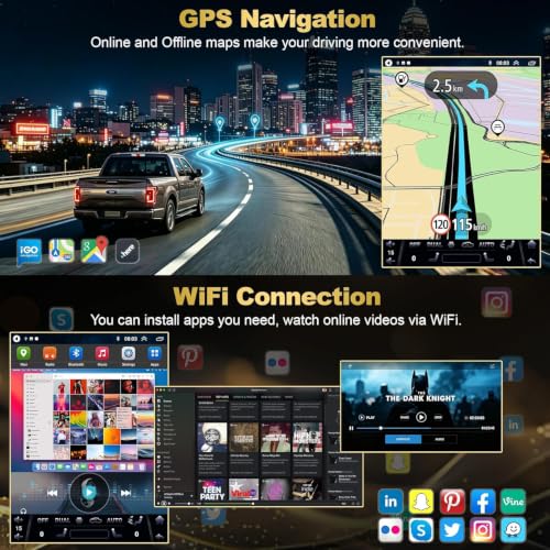 Image of 4G+64G Car Radio for Ford F150 2015 2016 2017 2018 2019 2020 8-core, 12.1 Inch IPS Touch Screen Car Stereo with Wireless Carplay /Android Auto,GPS, WiFi, Bluetooth, FM, DVR, Android 14