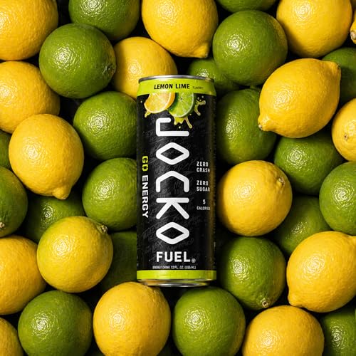 Image of Jocko Fuel GO Energy Drinks, Lemon Lime - 95mg Caffeine with Added Adaptogens, Vitamin B12 & B6, & L Theanine for Mood & Focus Support, No Sugar, 12 Pack - Packaging May Vary