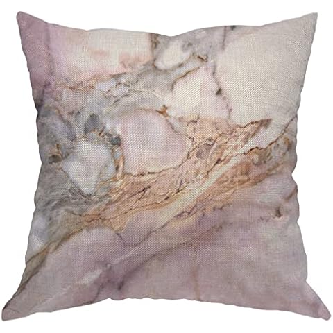 EKOBLA Marble Texture Throw Pillow Cover White Gray Tiles Texture Wall Floor Abstract Scratch Stone Cotton Linen Cushion Case Pillowcase for Room Bedroom Sofa Car 18 x 18 Inch Cover