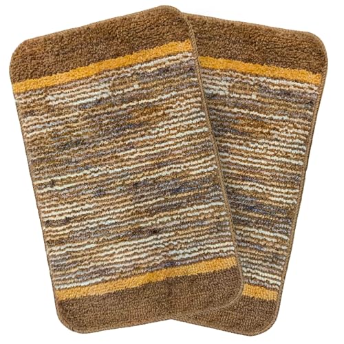 Image of Door Mats for Home | Door Mats for Home Entrance | Door Mat for Bathroom| Soft & Super Absorbent Mats for Shower | Washable, Non-Slip & Quick-Drying Mats (Pack of 2) (Beige2)