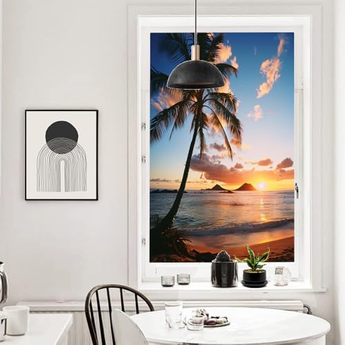 Vinilo para ventana con paisaje colorido y privacidad 35.4x63 in miniatura 5