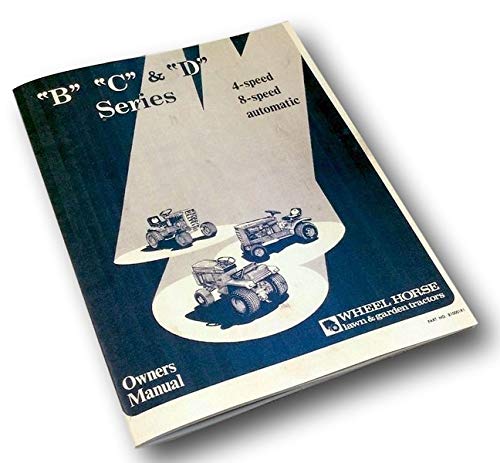 Operators Manual for Wheel Horse C-101 C-121 C-141 Garden Tractor Lawn Mower Owners