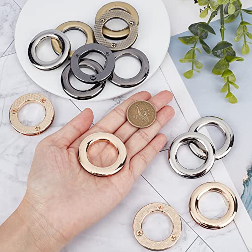GORGECRAFT 1 Box 4Pcs 1 inch/25.5mm Eyelets Grommets Light Gold Loop Snaps Bag Handle Connector Rings Screw-in Round Findings for DIY Sewing Clothes Leather Crafts Bags Replacement Hardware - Image 3