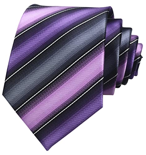 Image of Elfeves Men's Modern Striped Patterned Formal Ties College Daily Woven Neckties