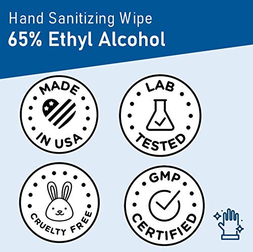 Diamond Wipes Instant Hand Sanitizer Alcohol Wipes 65% Ethyl Alcohol Box Of 100ct 5.5x5” Individually Wrapped Packets Made with Vitamin E and Aloe Vera Perfect For Travel And On The Go Activities - Thumbnail 6