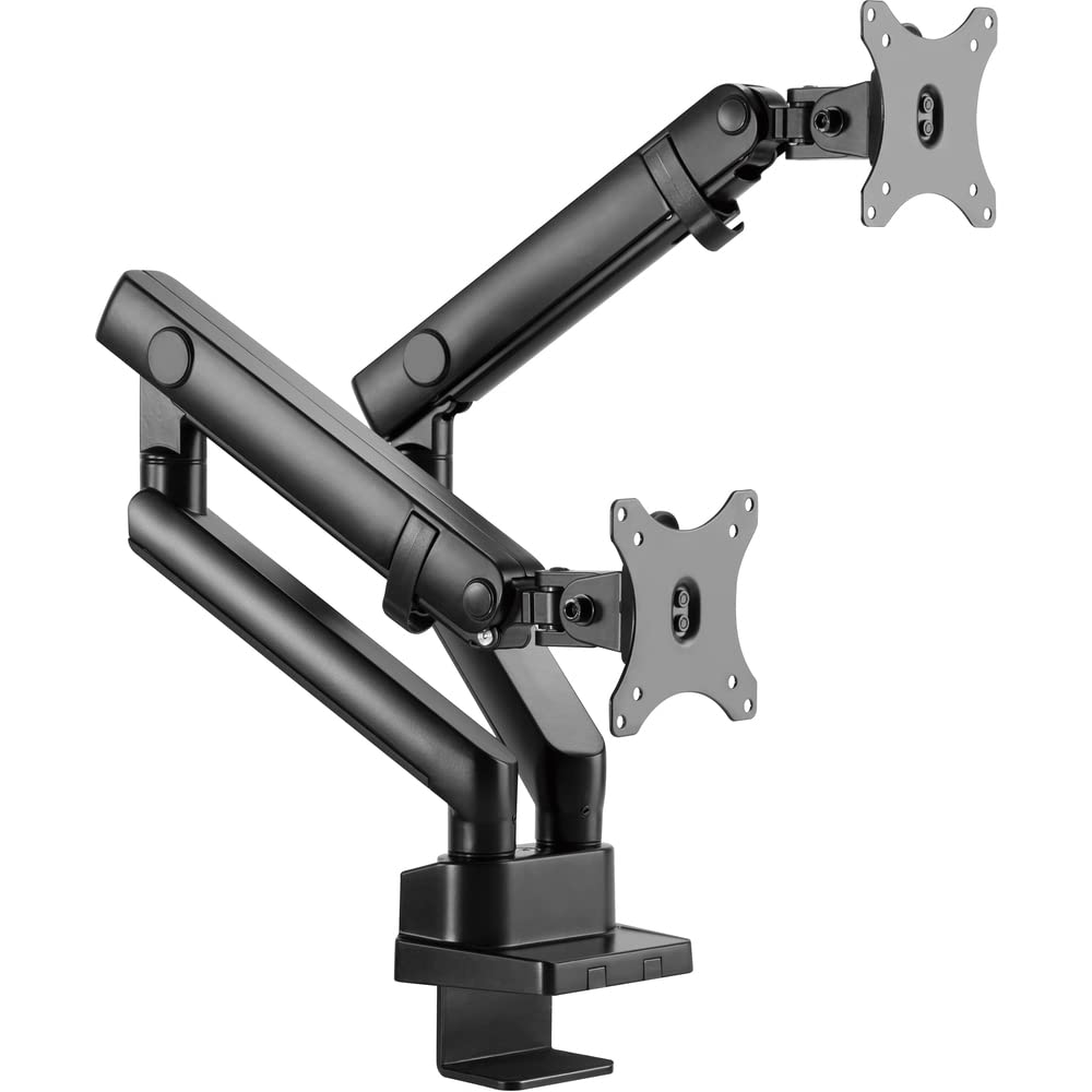 SOS 2021 - Supporto da scrivania per due monitor a gas, carico da 1 a 7 kg, colore: Nero