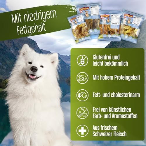 DeliBest Light Knabberohren gourmet I Dental Sticks I Hundesnacks getreidefrei I Rinderohren für Hunde I Rinderohren getrocknet I Hundezahnpflege Snack 500g