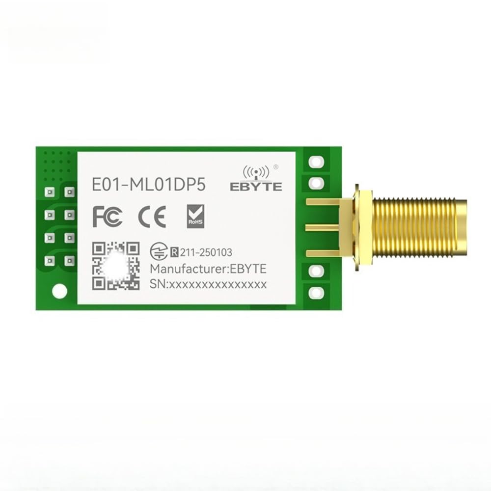 EBYTE 2.4GHz Modulo Wireless NRF24L01+PA+LNA Modulo RF Long Range 2500m 100mW SPI DIP SMA-K Antenna con FCC CE RoHS E01-ML01DP5