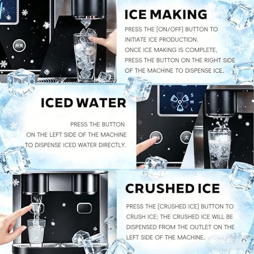 Fabricadora de hielo multifunción de mostrador 3 en 1 miniatura 3