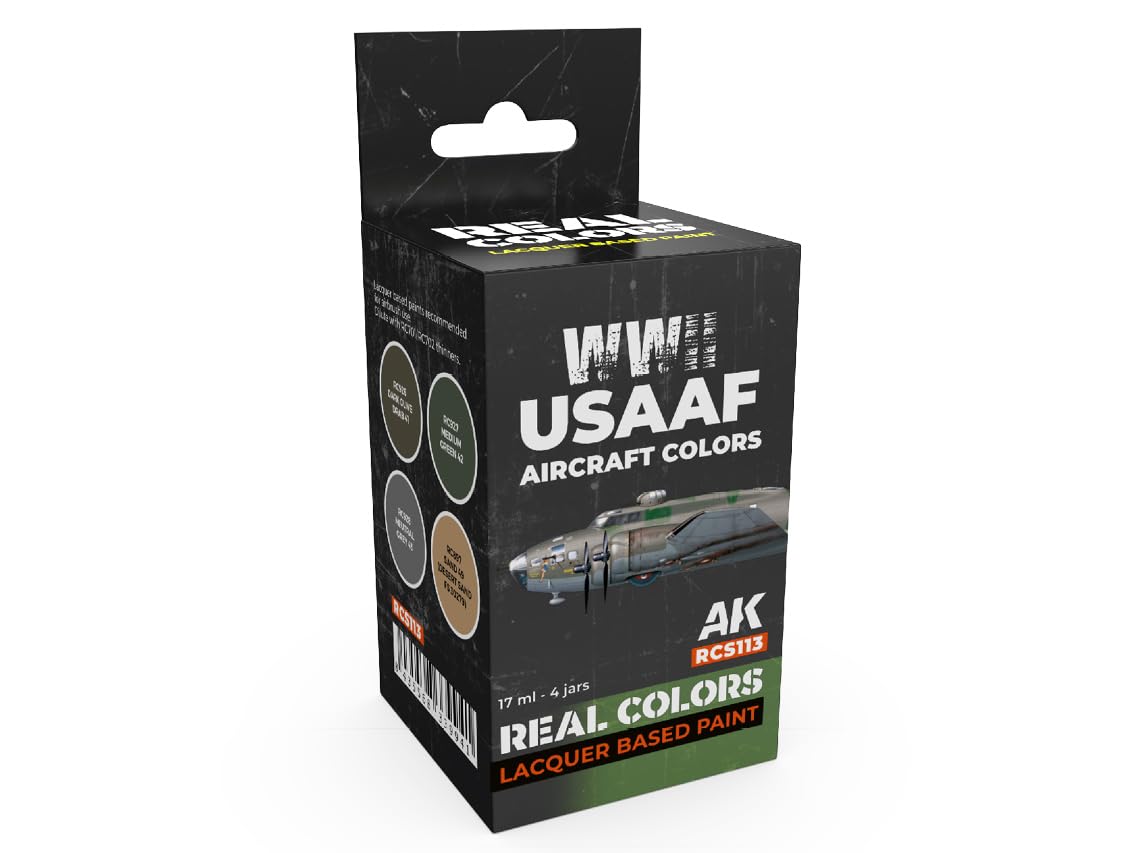AK Interactive RCS113 WWII USAAF Aircraft Colours Lacquer-Based Paint Set
