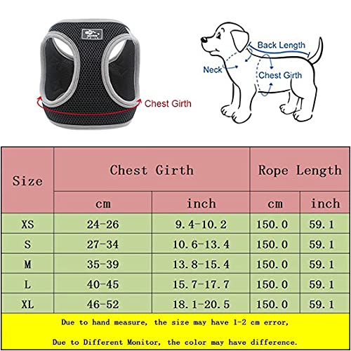 Image of KUTKUT Adjustable Vest Harnesses and Leash in with Soft Mesh Padded, Reflective, Breathable Set for Small-Medium Dogs (Size: L, Pet Weight 5-7 Kg, Adjustable Chest: 40-45cm)