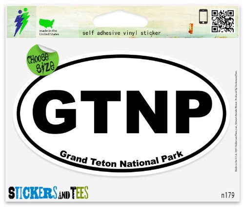 Grand Teton National Park Oval Vinyl Car Bumper Window Sticker 3