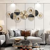 JXCBXJ Modern Large Wall Clock,Metal Decorative Wall Clock,Creative Silent Clock, Horizontal or Vertical Hanging Clock for Living Room, Kitchen, Bedroom, or Office Wall Decor (Gold Black)