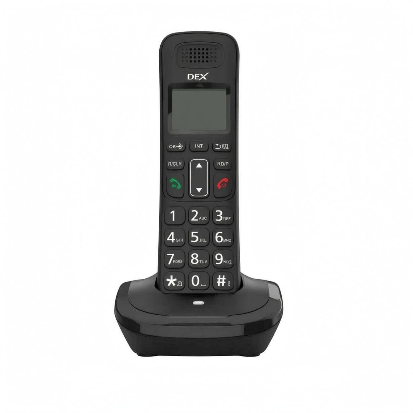 MYADDICTION Slim Design Dect Phone Set Numeric Keypad Black Cordless Telephone Curved Cradle Home Phone Set Speaker Grille, EU Power-image-9