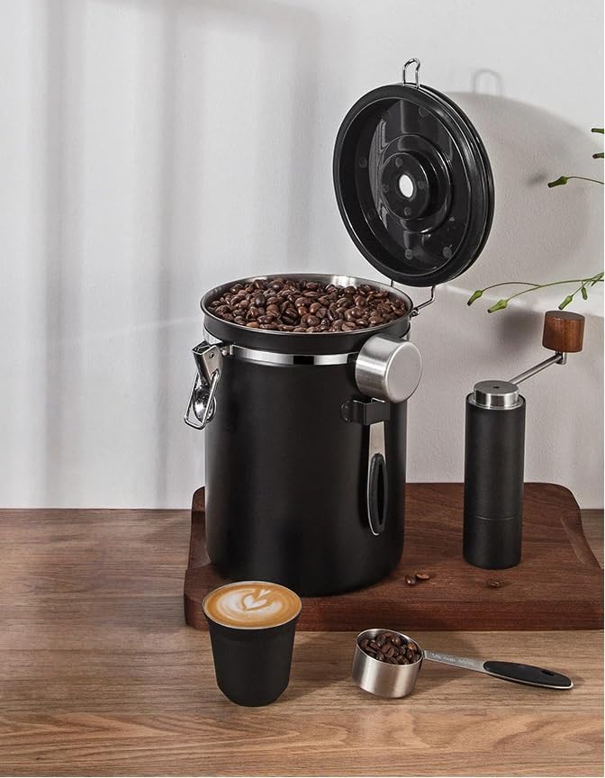 Dispensador Hermético para Café ZOLOTI Acero Inoxidable 1.8L Negro miniatura 2