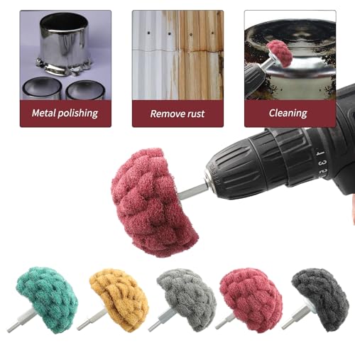 Shineboc 5Pcs Dome Sanding Mop Buffing Wheel with Mushroom Grinding Head for metal aluminum, stainless steel, jewelry, wood - Image 4
