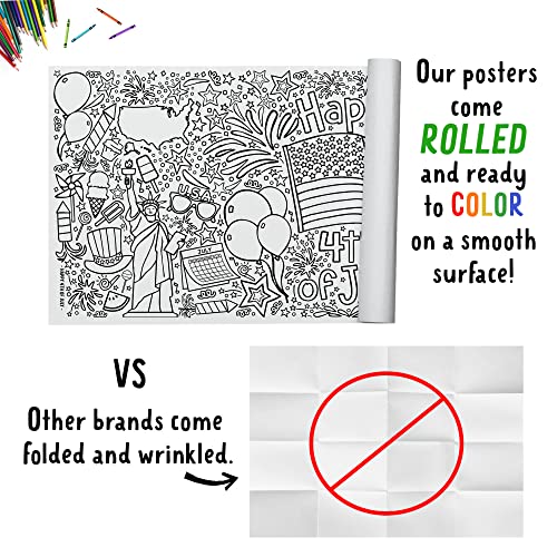 Tiny-Expressions-4th-of-July-Coloring-Poster-for-Kids-Rolled-No-Creases-30-x-72-Coloring-Table-Cloth-for-Kids-Activity-Fourth-of-July-Crafts Tiny Expressions 4th of July Coloring Poster for Kids Rolled No Creases 30 x 72 Coloring Table Cloth for Kids Activity Fourth of July Crafts