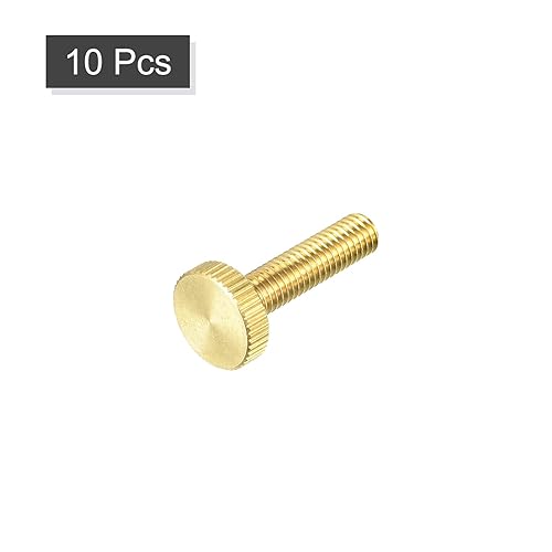 Miniatura 56 de uxcell Tornillos moleteados para pulgar, pernos planos de latón M6x10mm, perillas de agarre para PC, electrónico, mecánico, 5
