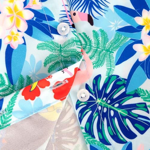 Image of XiaoMoSha Hawaiian Shirts for Boys Button Down Shirt Short Sleeve Shirts Girls Hawaiian Shirt Summer Beach Tops for Kids