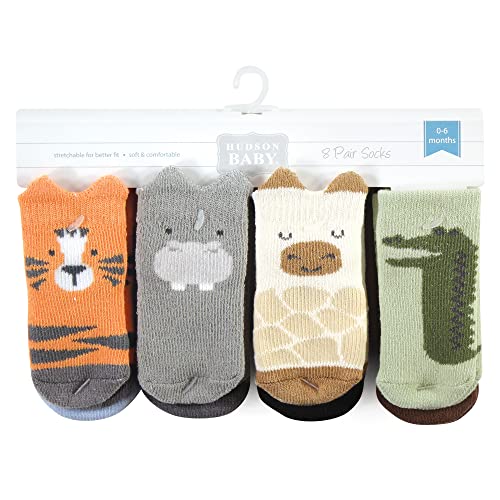 Image of Hudson Baby Baby 8-pack Cotton Rich Newborn and Terry Socks