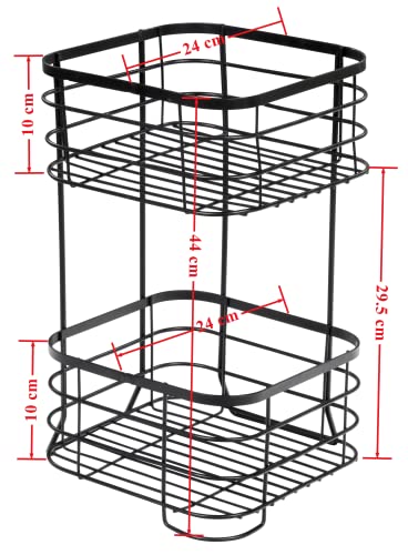 Image of Plantex Heavy Steel Multipurpose Bathroom Corner Shelf /Storage Rack /Organizer For Living Room /Kitchen /Bathroom Accessories - Countertop (Black, Powder Coated)