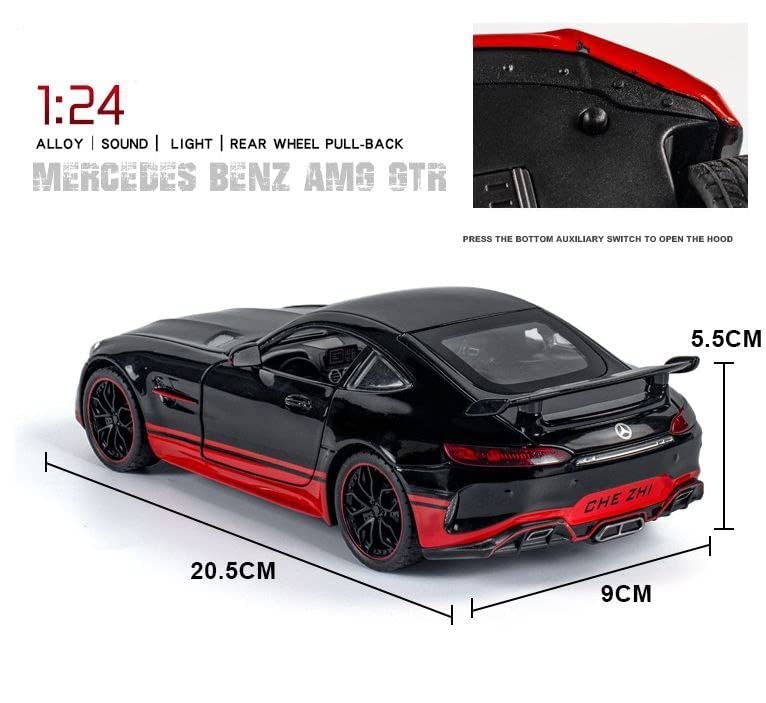 Image of Alokik Enterprise 1:24 Benz AMG GTR Toy Cars Model Car, Zinc Alloy Pull Back Toy car with Sound and Light for Kids Boy Girl Gift【Colors as Per Stock】