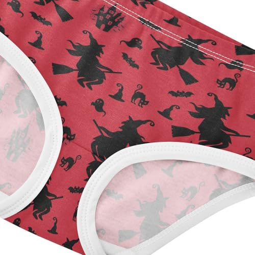 Little Girl Underwear Toddler Panties Kids Undies Halloween Cat Witch Soft Cotton Briefs 2T-8Y4