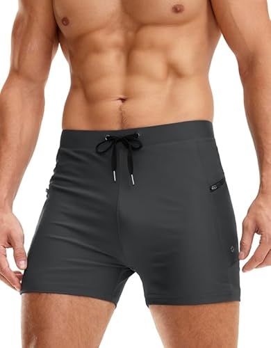 G Gradual Men'S Swimsuit Trunks With Zipper Pockets Quick Dry Swimwear Bathing Suit Swim Briefs Board Shorts For Men cover