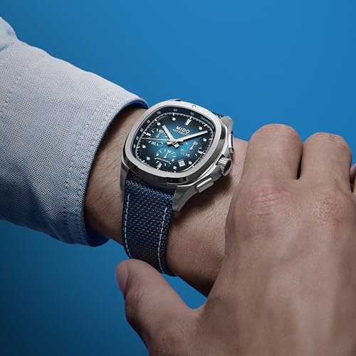 Image of MIDO Multifort TV Chronograph - Swiss Automatic Watch for Men - 41.2 x 42mm Case - Stainless Steel Bracelet Plus Additional Strap