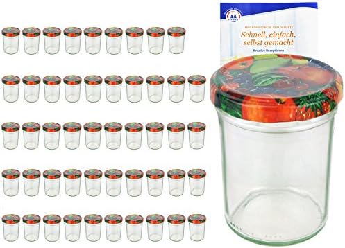 MamboCat Set Regalo 40 Vasetti In Vetro 230ml Con Coperchi Twist-Off E Libro Ricette Per Marmellate E Conserve