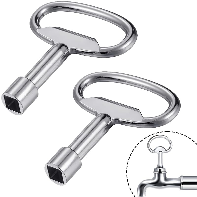 BTOPB 2Stück Universal-Vierkantschlüssel Robuster 8mm Steckschlüssel für Heizung Wasserzähler Schaltschrank & Mülltonne