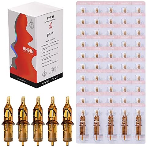 HAWINK Tattoo Cartridges Needles # 10 Bugpin 3 Round Liner X-Taper 50PCS with Membrane Professional Disposable EN02-50-1003RL Cover