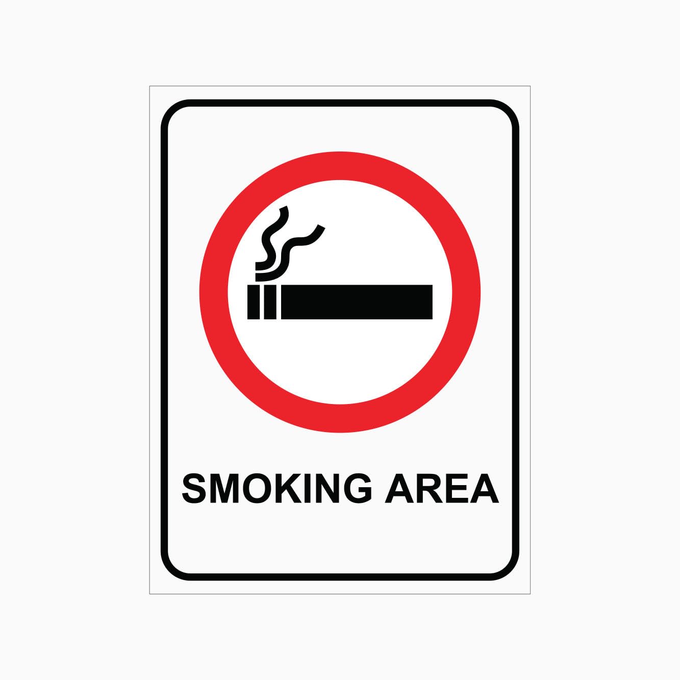 SMOKING AREA Sign, 12x8 Metal Tin Sign, Designated smoking zone.