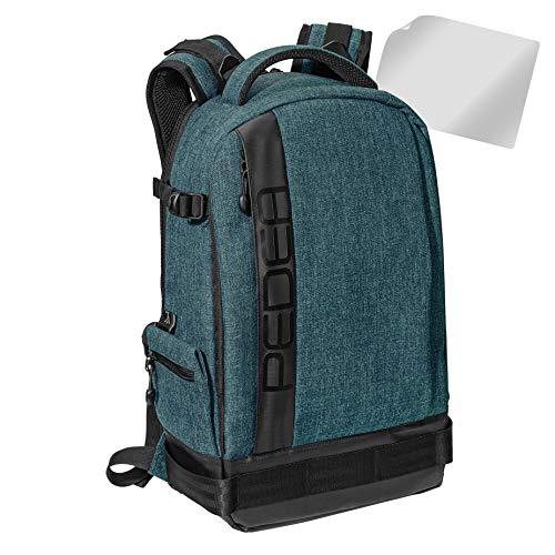 PEDEA SLR Sac à dos photo avec protection d'écran pour Canon EOS 5D, 5D Mark II, 400D, 2000D/Nikon D60, D80, D90, D3100, D3200, D3300, D3400, D5300, D7100/Pentax K 30, K 50, K 500 Gris