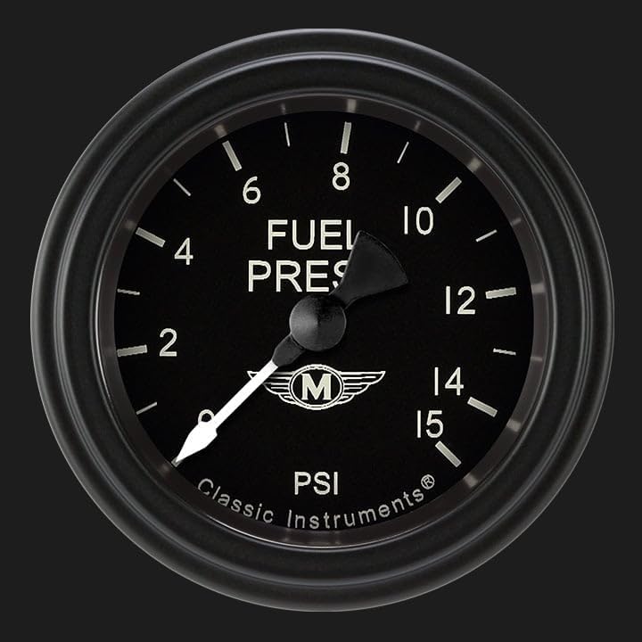 Classic Instruments MA145BLF Moal Bomber 2-1/8"" Fuel Pressure Gauge 15 PSI Electric