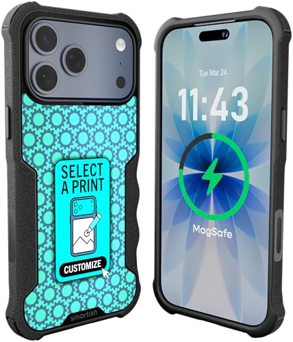 Image of Smartish iPhone 17 Pro Max MagSafe Case - Gripzilla Protective Magnetic Case for Men [Rugged + Tough] Military Grade Heavy Duty Grip Armor - Drop Tested for iPhone 17 Pro Max - Custom Print