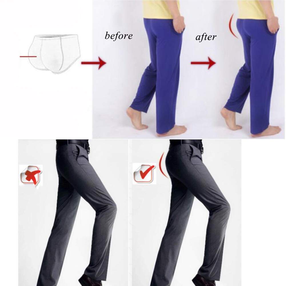 Wysokiej jakości męska wyściełana krótka seksowna płynna bawełniana bielizna Butt Hip-up Enhancer Miękki Naturalny pień, L