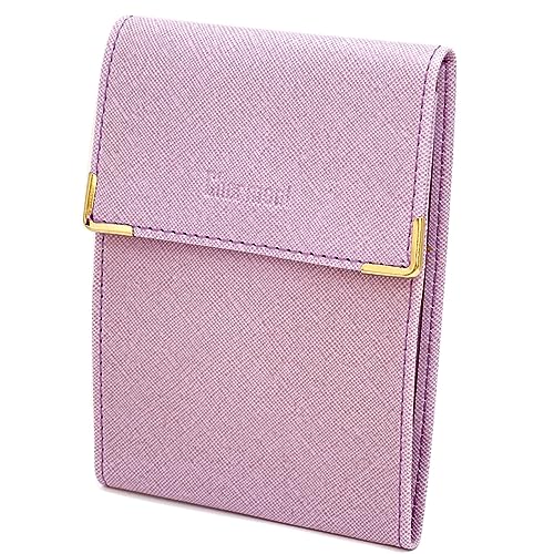 Charmoni - étui Pochette Porte chéquier Longue Pliant - Talon à Gauche - 3 emplacements Carte bancaire - 3 Plis - Compact - en Cuir Vachette - 10,5 cm X...