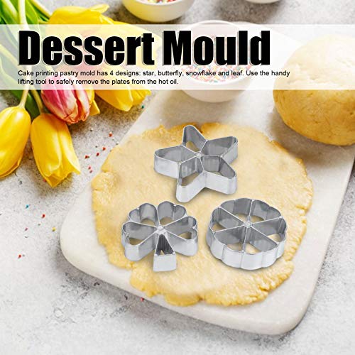 4Pcs Cake Printing Pastry Biscuit Dessert Maker Waffle Model Set Baking Accessories Best Biscuit Lovers - Image 5