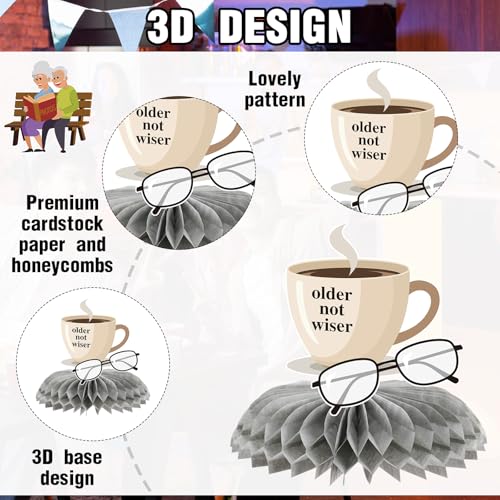Image of Over the Hill Birthday Decorations - 9 Pcs 50th Table Centerpieces