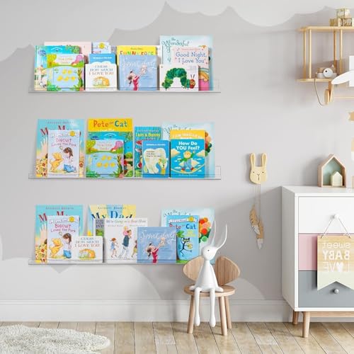 Famyards AFS-LL9097-2 36 Inch Clear Acrylic Floating Shelves Wall thumb #4