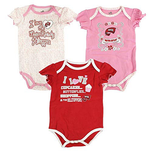 Outerstuff Western Kentucky Hilltoppers Infant Red/Pink/White Frill 3 Piece Creeper Set