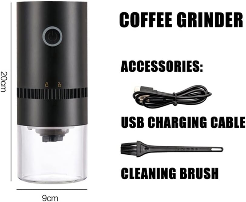 Portable Coffee Grinder Electric Home Outdoor Blenders Profession Adjustable Beans Grinding(D)