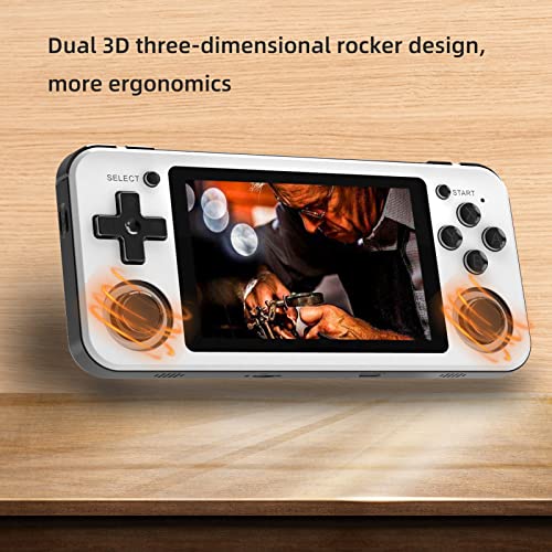 Console de Jogos Portátil RG351P para Vários Jogos, Máquina retrô de Alta Resolução 64G (Branco)