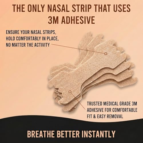 Image of DOLTAS Nasal Strips for Better Breathing & Snoring Relief | Instantly Relieves Nasal Congestion | Improve Oxygen Intake | Strong Hold, Sweat-Resistant & Skin Safe | Enhances Sleep & Athletic Performance | 20 Patches (Beige)