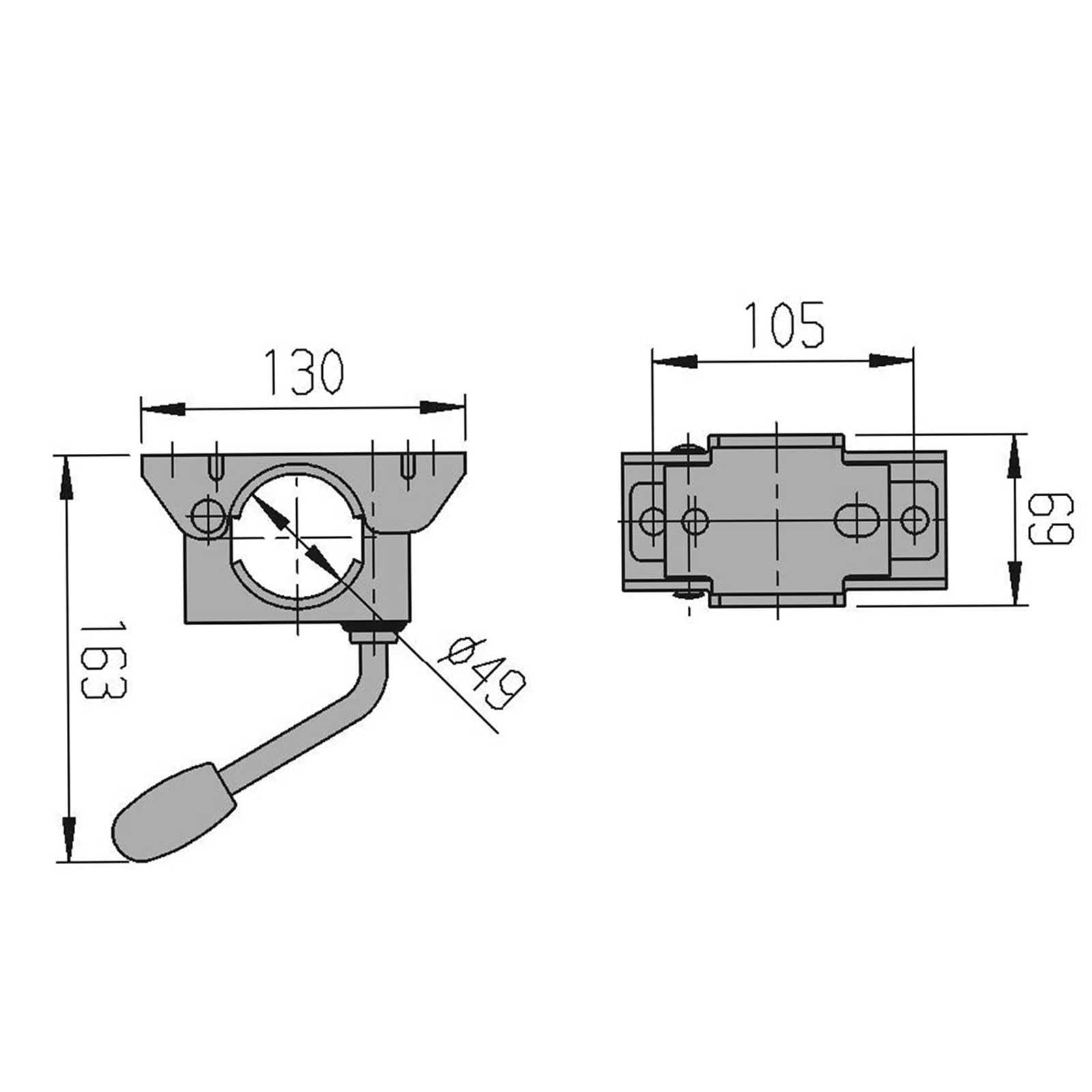 BandelOne Alko Stützrad 150kg 3X Klemmschelle-Ø 48mm | 122.24.33+205.318+11034+25280, Stützrad & halter